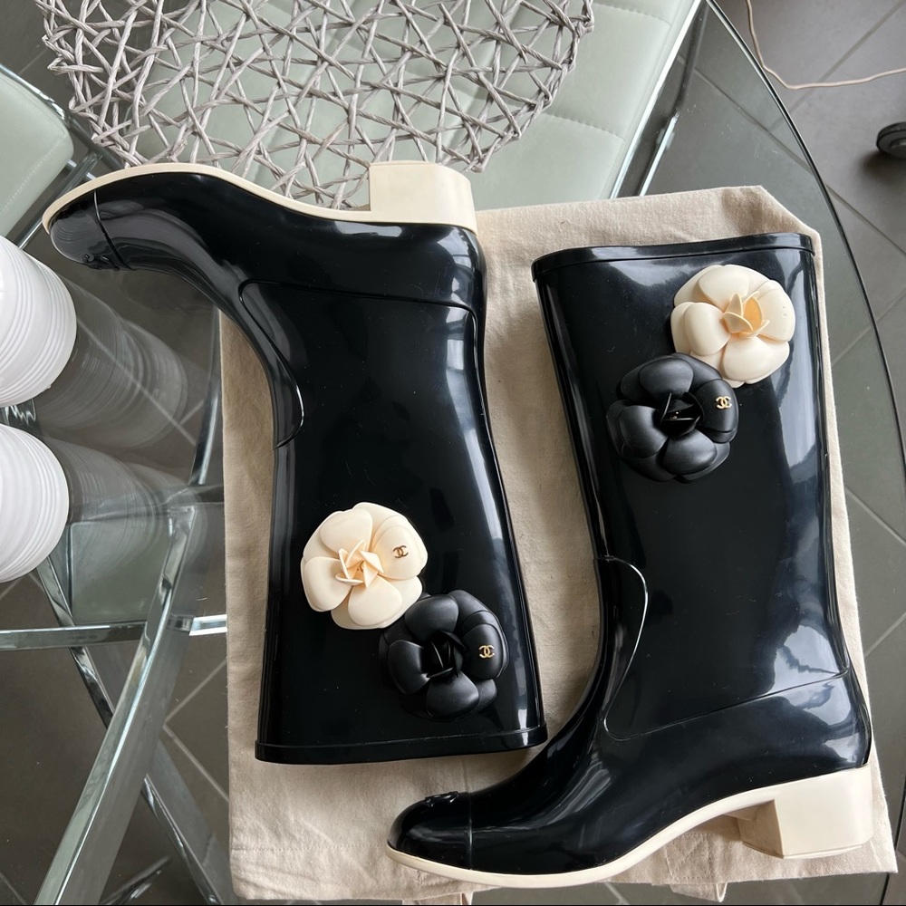 Chanel Camellia Flower Rain Boots